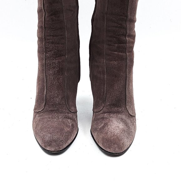 Enrico Antinori Women Smooth Grey Suede Dressy Mid Calf Round Boots Sz 7US EUR37 - Picture 8 of 12